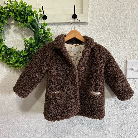 Zara Other - Zara Brown Teddy Coat Size 4/5